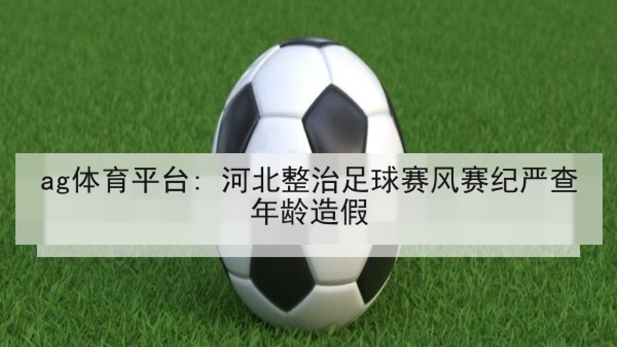 ag体育平台: 河北整治足球赛风赛纪严查年龄造假